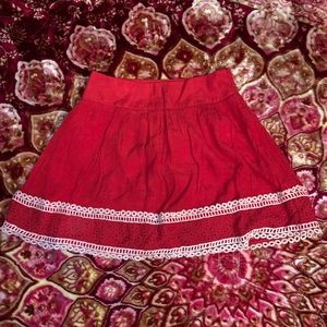 Red mini skirt